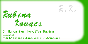 rubina kovacs business card